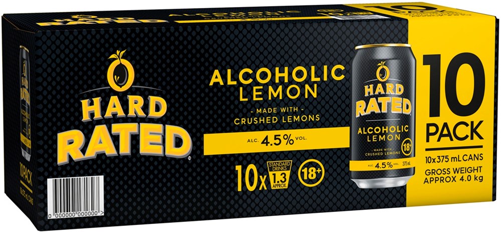 Hard Rated Alcoholic Lemon 10pk Cans