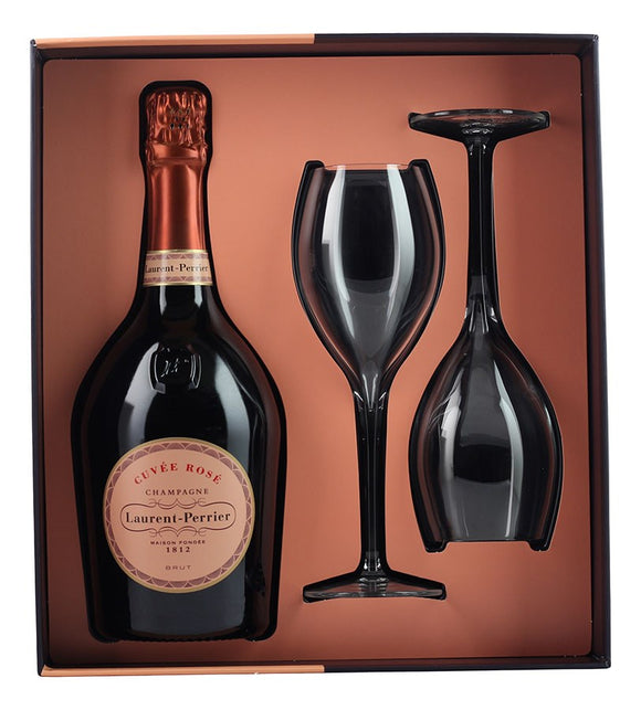 Laurent Perrier Rose Brut NV + 2 flutes gift box