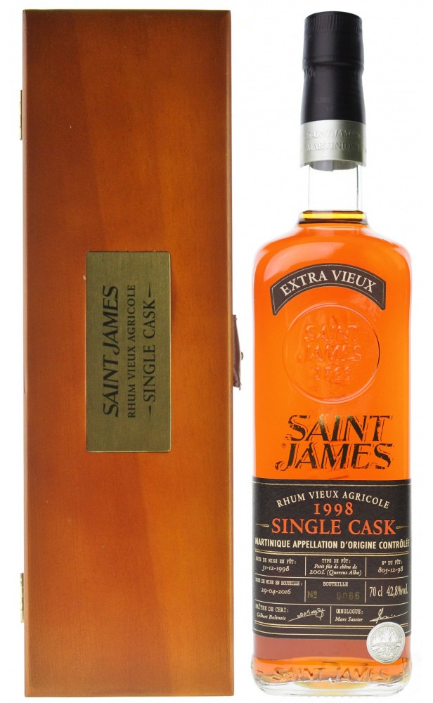 Saint James Single Cask 1998 Rhum Agricole 43% 700ml