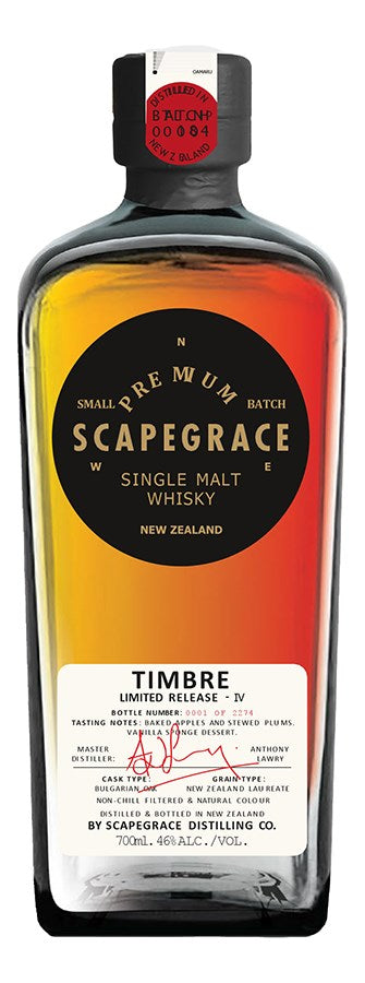 Scapegrace Timbre Iv Single Malt Whisky 46% 700ml