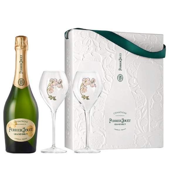 Perrier Jouet Grand Brut NV & 2 Flutes Gift Pack